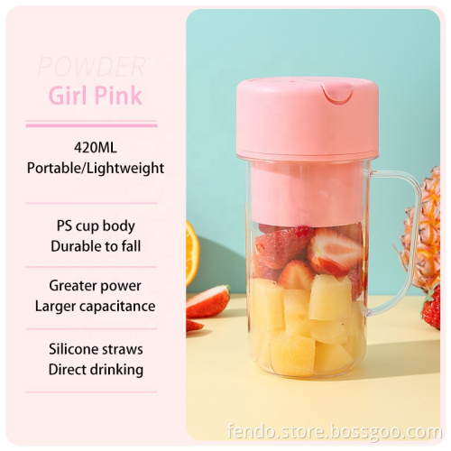 3.7V Rechargeable Portable Electric Vacuum Blender Juice Maker 420ml